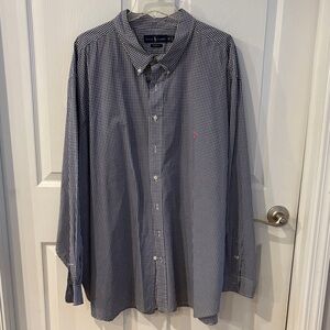 Ralph Lauren Men's Navy Gingham Shirt Classic Fit